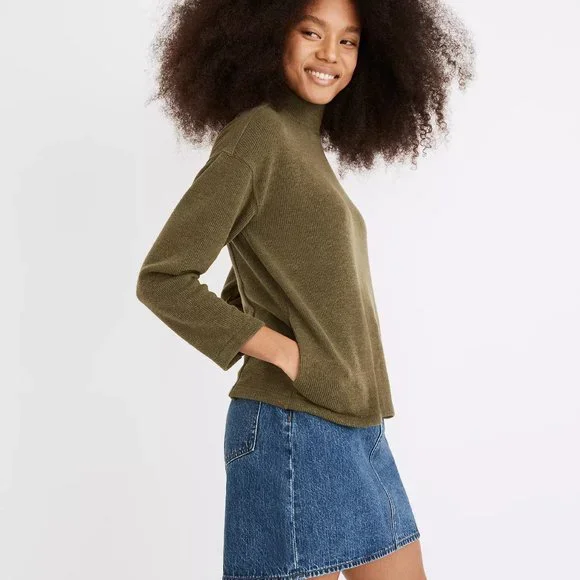 NWOT Madewell Mockneck Button-back Top - Picture 4 of 12